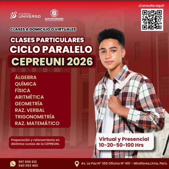 📚🔥 CLASES PARTICULARES – PARALELO CEPREUNI 2026 🎓 